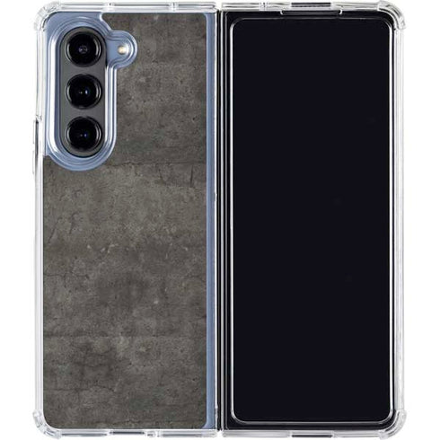 Dark Iron Grey Concrete Galaxy Z Fold5 5G Clear Case