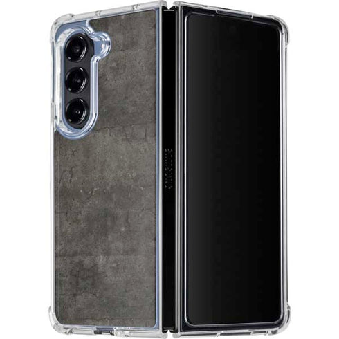 Dark Iron Grey Concrete Galaxy Z Fold5 5G Clear Case
