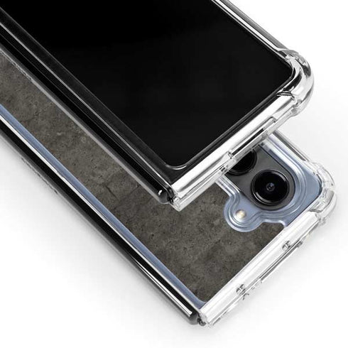 Dark Iron Grey Concrete Galaxy Z Fold5 5G Clear Case