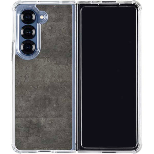 Dark Iron Grey Concrete Galaxy Z Fold6 Clear Case