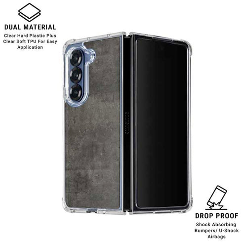 Dark Iron Grey Concrete Galaxy Z Fold6 Clear Case