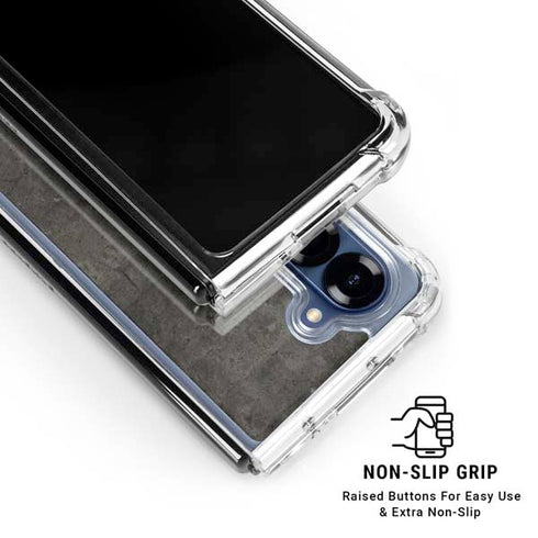 Dark Iron Grey Concrete Galaxy Z Fold6 Clear Case