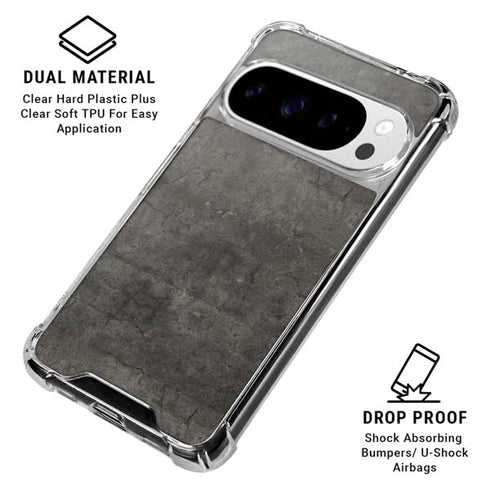 Dark Iron Grey Concrete Google Pixel 10 Pro XL Clear Case