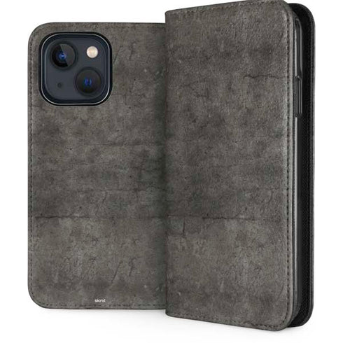 Dark Iron Grey Concrete iPhone 13 Folio Case