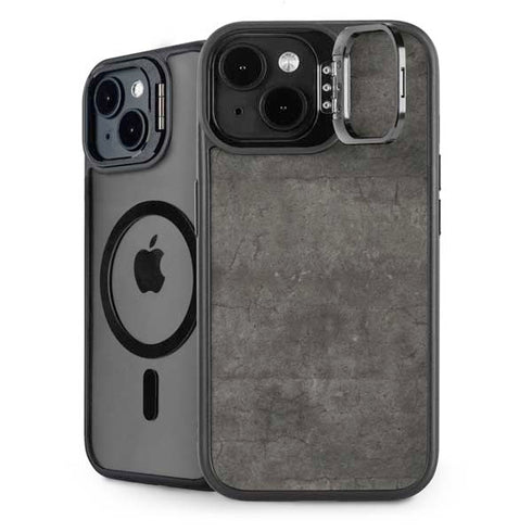 Dark Iron Grey Concrete iPhone 14 Plus Kickstand Case