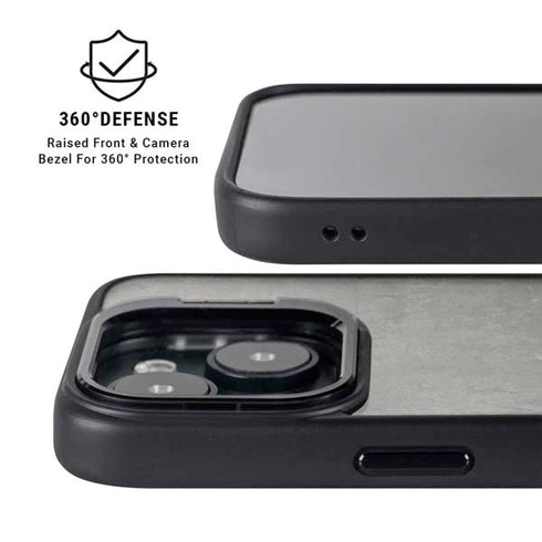 Dark Iron Grey Concrete iPhone 14 Plus Kickstand Case