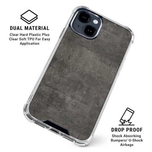 Dark Iron Grey Concrete iPhone 15 Clear Case