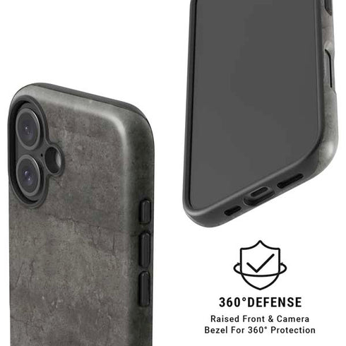 Dark Iron Grey Concrete iPhone 16 Magsafe Impact Case