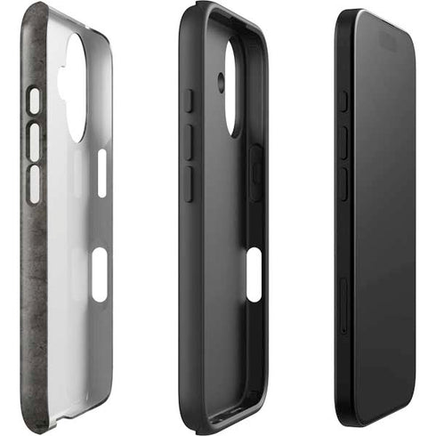 Dark Iron Grey Concrete iPhone 16 Plus Impact Case