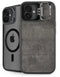 Dark Iron Grey Concrete iPhone 16 Plus Kickstand Case