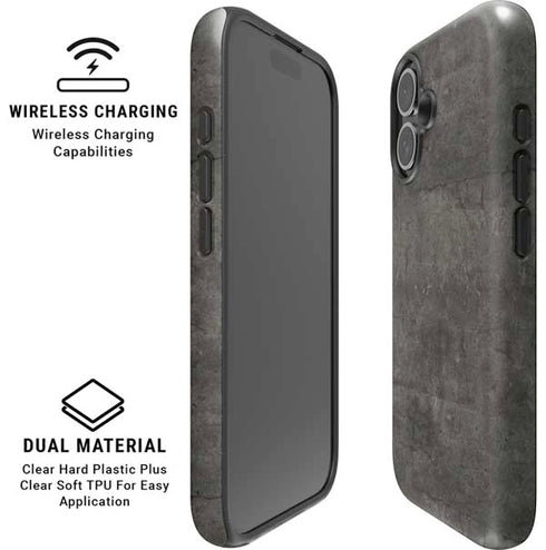 Dark Iron Grey Concrete iPhone 16 Plus Magsafe Impact Case