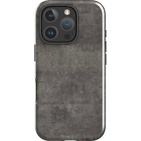 Dark Iron Grey Concrete iPhone 16 Pro Impact Case