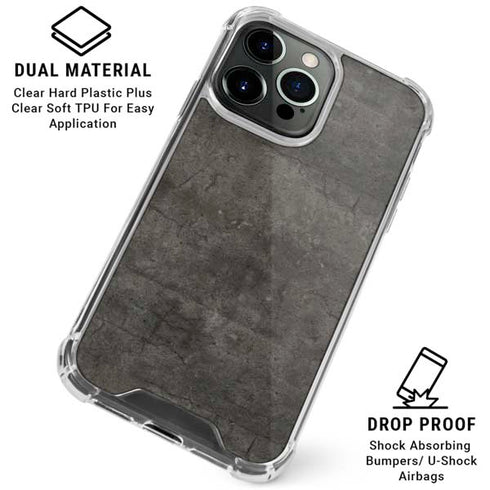 Dark Iron Grey Concrete iPhone 16 Pro Max Clear Case