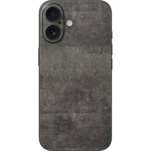 Dark Iron Grey Concrete iPhone 16 Skin