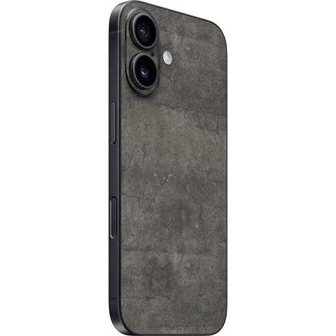 Dark Iron Grey Concrete iPhone 16 Skin