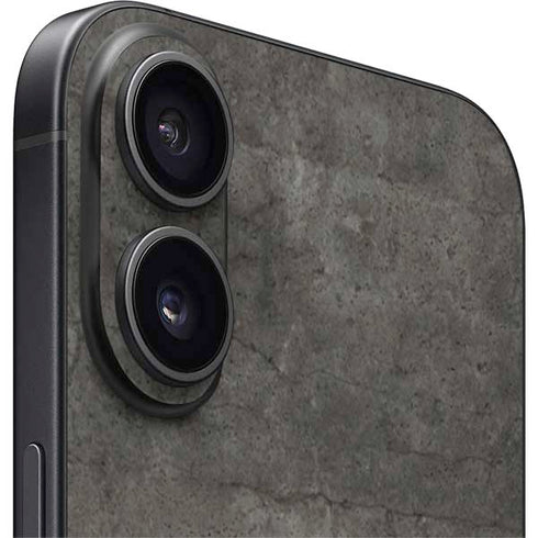Dark Iron Grey Concrete iPhone 16 Skin
