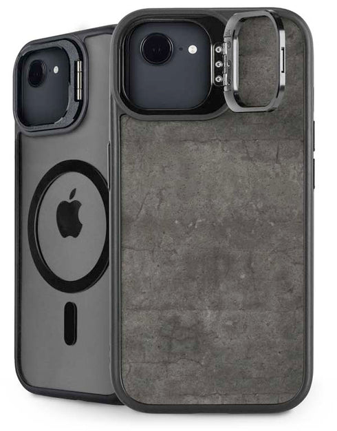 Dark Iron Grey Concrete iPhone 16e Kickstand Case