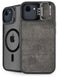 Dark Iron Grey Concrete iPhone 16e Kickstand Case