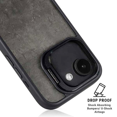 Dark Iron Grey Concrete iPhone 16e Kickstand Case