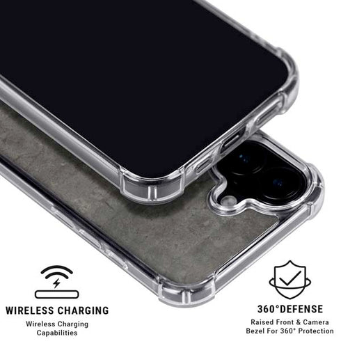 Dark Iron Grey Concrete iPhone 17 Clear Case