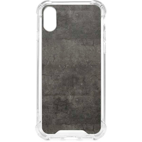 Dark Iron Grey Concrete iPhone XS Clear Case