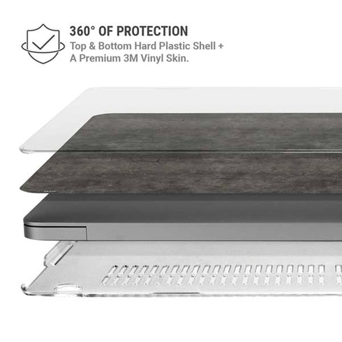 Dark Iron Grey Concrete MacBook Pro 14in (2021-24) Case plus Skin