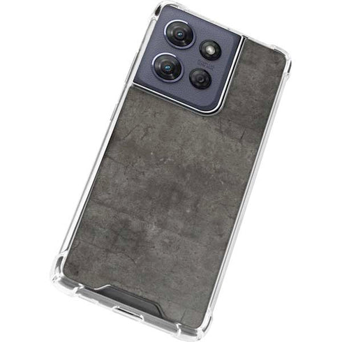 Dark Iron Grey Concrete Moto G 5G (2025) Clear Case