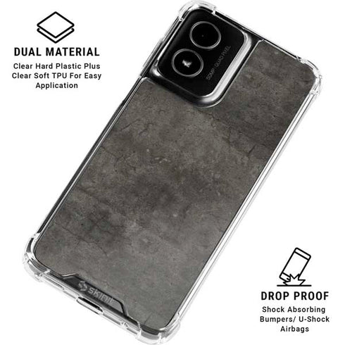 Dark Iron Grey Concrete Moto G Power 5G (2024) Clear Case
