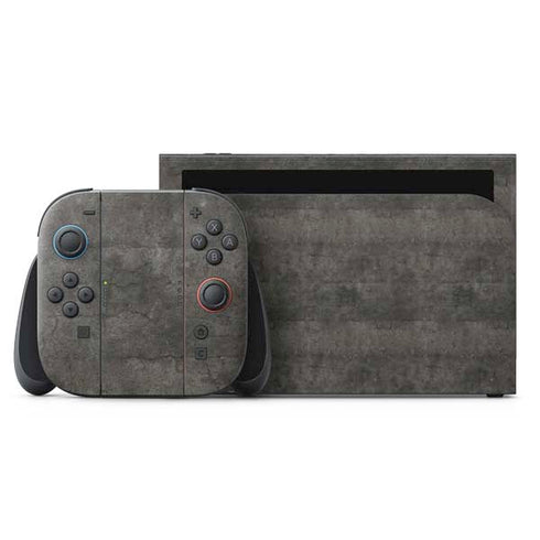 Dark Iron Grey Concrete Nintendo Skins
