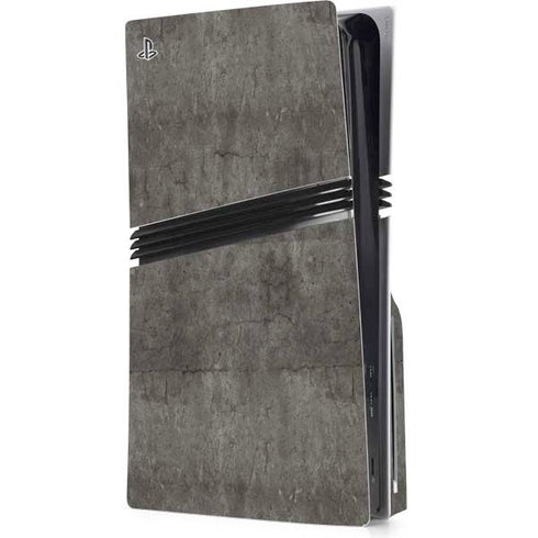 Dark Iron Grey Concrete PS5 Pro Disk Console Skin