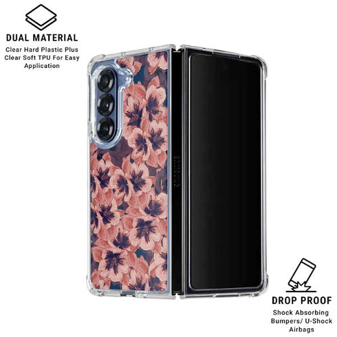 Dark Tapestry Floral Galaxy Z Fold6 Clear Case