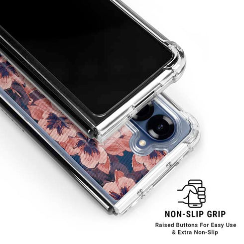Dark Tapestry Floral Galaxy Z Fold6 Clear Case