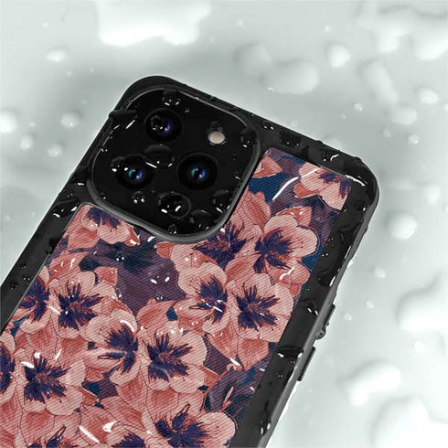 Dark Tapestry Floral iPhone 15 Pro Waterproof Case