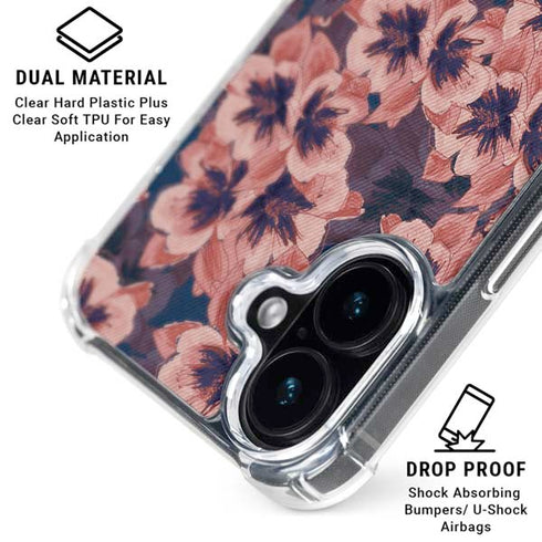 Dark Tapestry Floral iPhone 16 Clear Case