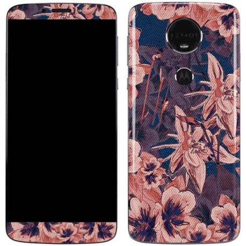 Dark Tapestry Floral Moto E5 Plus Skin