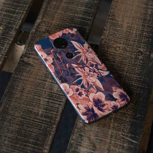 Dark Tapestry Floral Moto E5 Plus Skin