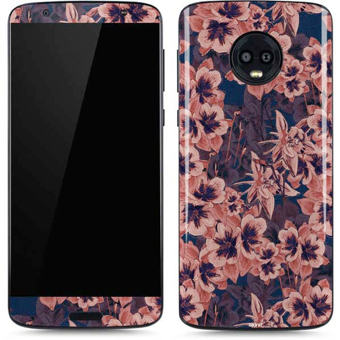 Dark Tapestry Floral Moto G6 Skin