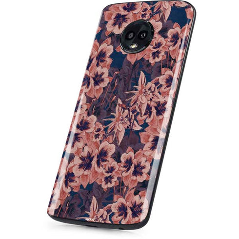 Dark Tapestry Floral Moto G6 Skin