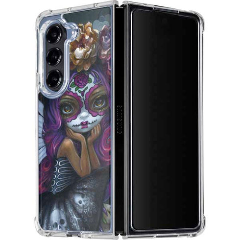 Day of the Dead Gothic Skull Fairy by Jasmine Becket-Griffith Galaxy Z Fold5 5G Clear Case