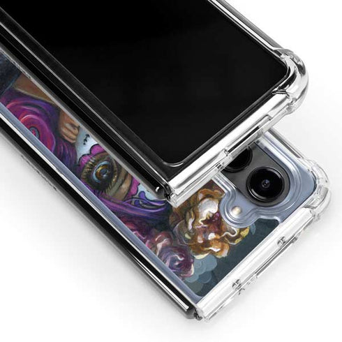 Day of the Dead Gothic Skull Fairy by Jasmine Becket-Griffith Galaxy Z Fold5 5G Clear Case