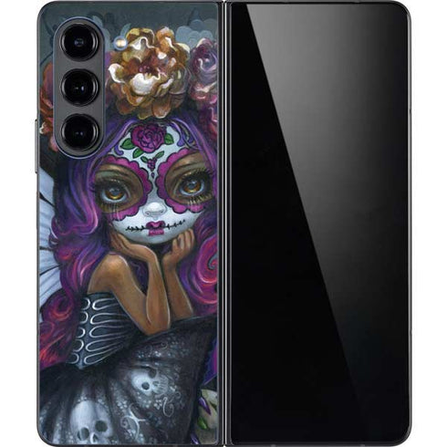 Day of the Dead Gothic Skull Fairy by Jasmine Becket-Griffith Galaxy Z Fold5 5G Skin