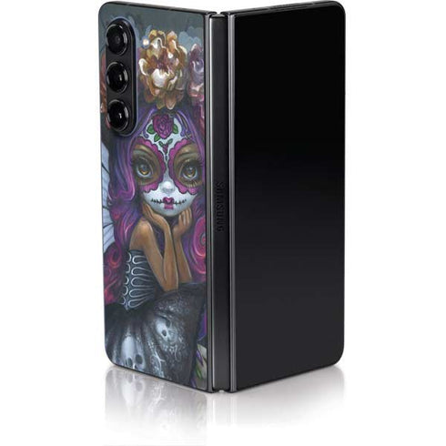 Day of the Dead Gothic Skull Fairy by Jasmine Becket-Griffith Galaxy Z Fold5 5G Skin