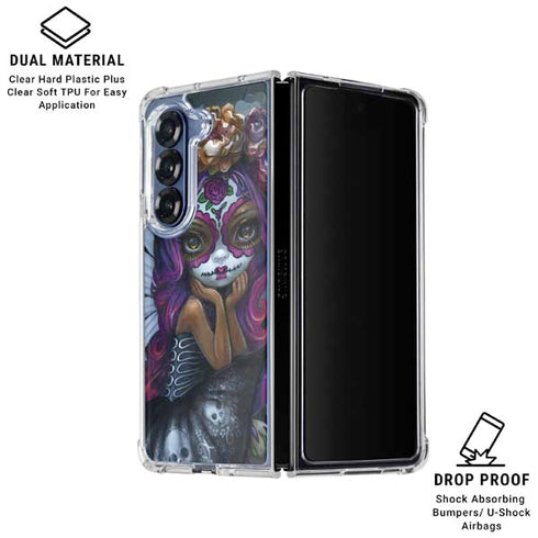 Day of the Dead Gothic Skull Fairy by Jasmine Becket-Griffith Galaxy Z Fold6 Clear Case