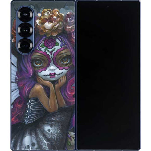 Day of the Dead Gothic Skull Fairy by Jasmine Becket-Griffith Galaxy Z Fold6 Skin