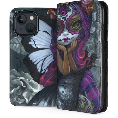 Day of the Dead Gothic Skull Fairy by Jasmine Becket-Griffith iPhone 13 Folio Case