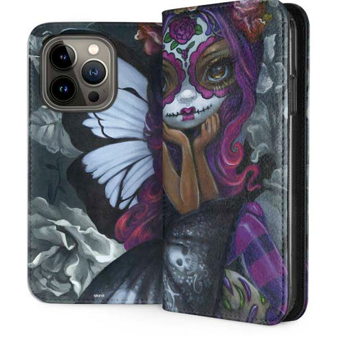 Day of the Dead Gothic Skull Fairy by Jasmine Becket-Griffith iPhone 13 Pro Folio Case