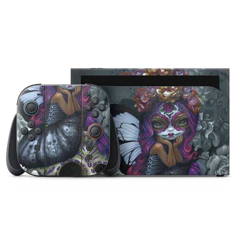 Day of the Dead Gothic Skull Fairy by Jasmine Becket-Griffith Nintendo Switch 2 (2025) with Joy-Con Skin