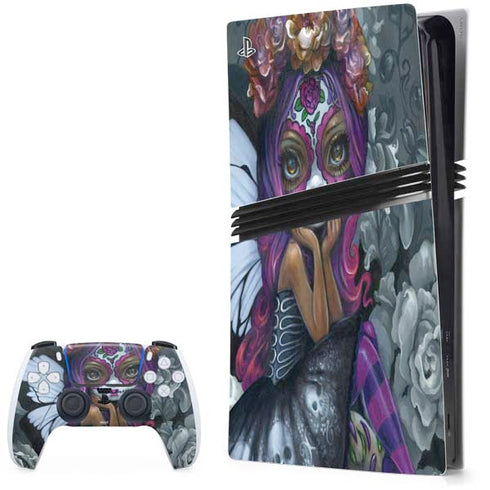 Day of the Dead Gothic Skull Fairy by Jasmine Becket-Griffith PS5 Pro Bundle Skin