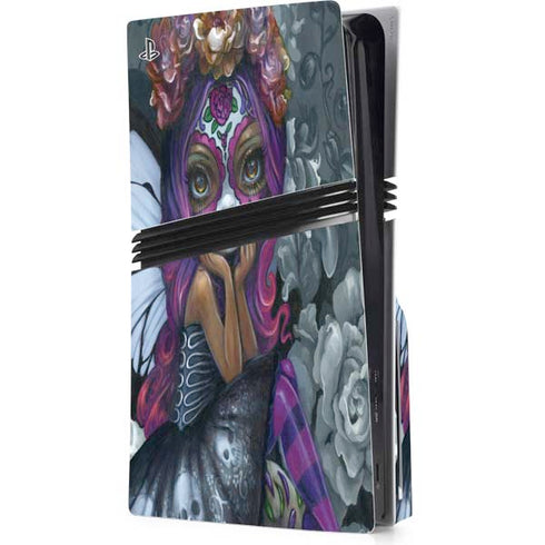 Day of the Dead Gothic Skull Fairy by Jasmine Becket-Griffith PS5 Pro Disk Console Skin