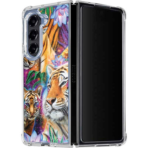 Daydream Galaxy Tigers by Sheena Pike Galaxy Z Fold5 5G Clear Case